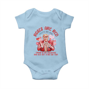 Funny Trump Lover Baby Onesie Roses are Red Trump Is My Valentine And He's Got A Big Ego Too TS09 Light Blue Print Your Wear