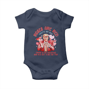 Funny Trump Lover Baby Onesie Roses are Red Trump Is My Valentine And He's Got A Big Ego Too TS09 Navy Print Your Wear
