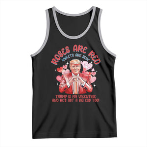 Funny Trump Lover Tank Top Roses are Red Trump Is My Valentine And He's Got A Big Ego Too TS09 Black Athletic Heather Print Your Wear