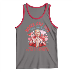 Funny Trump Lover Tank Top Roses are Red Trump Is My Valentine And He's Got A Big Ego Too TS09 Deep Heather Red Print Your Wear