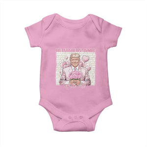 Funny Valentine's Day Trump Baby Onesie I Want You On My Side Off The Wall TS09 Light Pink Print Your Wear