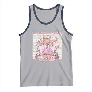 Funny Valentine's Day Trump Tank Top I Want You On My Side Off The Wall TS09 Athletic Heather Navy Print Your Wear