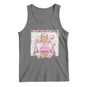 Funny Valentine's Day Trump Tank Top I Want You On My Side Off The Wall TS09 Black Heather Print Your Wear