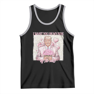 Funny Valentine's Day Trump Tank Top I Want You On My Side Off The Wall TS09 Black Athletic Heather Print Your Wear