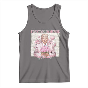 Funny Valentine's Day Trump Tank Top I Want You On My Side Off The Wall TS09 Deep Heather Print Your Wear