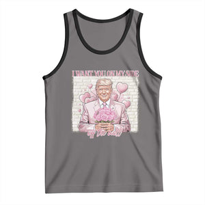 Funny Valentine's Day Trump Tank Top I Want You On My Side Off The Wall TS09 Deep Heather Black Print Your Wear