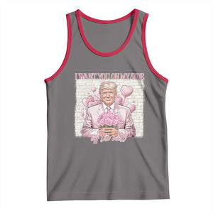 Funny Valentine's Day Trump Tank Top I Want You On My Side Off The Wall TS09 Deep Heather Red Print Your Wear