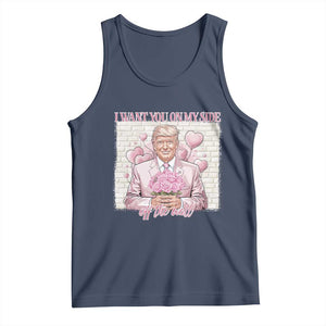 Funny Valentine's Day Trump Tank Top I Want You On My Side Off The Wall TS09 Navy Print Your Wear