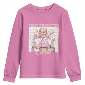 Funny Valentine's Day Trump Youth Sweatshirt I Want You On My Side Off The Wall TS09 Azalea Print Your Wear