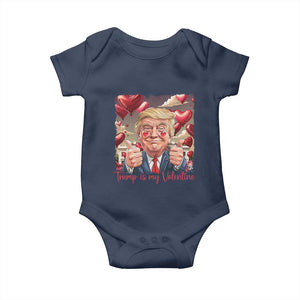 Funny Trump Is My Valentine Baby Onesie TS09 Navy Print Your Wear