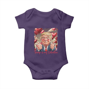 Funny Trump Is My Valentine Baby Onesie TS09 Purple Print Your Wear