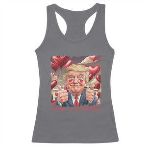 Funny Trump Is My Valentine Racerback Tank Top TS09 Charcoal Print Your Wear
