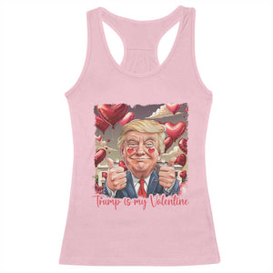 Funny Trump Is My Valentine Racerback Tank Top TS09 Light Pink Print Your Wear