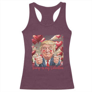 Funny Trump Is My Valentine Racerback Tank Top TS09 Maroon Print Your Wear