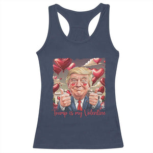 Funny Trump Is My Valentine Racerback Tank Top TS09 Navy Print Your Wear