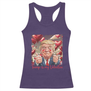 Funny Trump Is My Valentine Racerback Tank Top TS09 Purple Print Your Wear