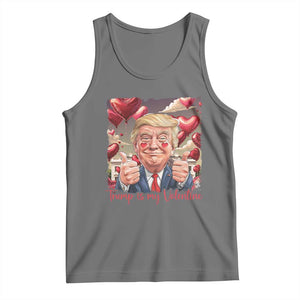 Funny Trump Is My Valentine Tank Top TS09 Black Heather Print Your Wear