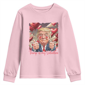 Funny Trump Is My Valentine Youth Sweatshirt TS09 Light Pink Print Your Wear