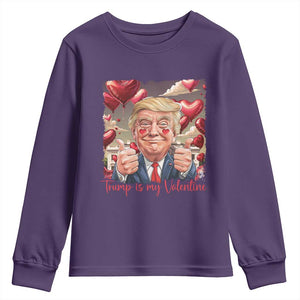 Funny Trump Is My Valentine Youth Sweatshirt TS09 Purple Print Your Wear