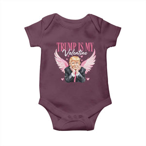 Funny Trump Is My Valentine Baby Onesie Pink Trump Cupid TS09 Maroon Print Your Wear