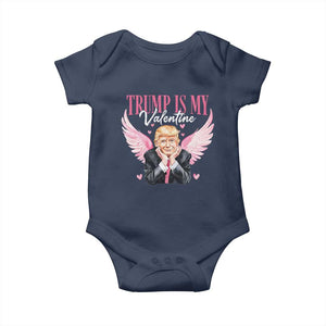Funny Trump Is My Valentine Baby Onesie Pink Trump Cupid TS09 Navy Print Your Wear