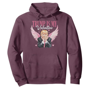 Funny Trump Is My Valentine Hoodie Pink Trump Cupid TS09 Maroon Print Your Wear