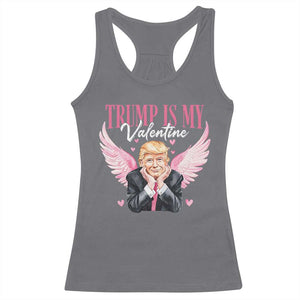 Funny Trump Is My Valentine Racerback Tank Top Pink Trump Cupid TS09 Charcoal Print Your Wear