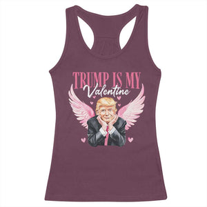 Funny Trump Is My Valentine Racerback Tank Top Pink Trump Cupid TS09 Maroon Print Your Wear