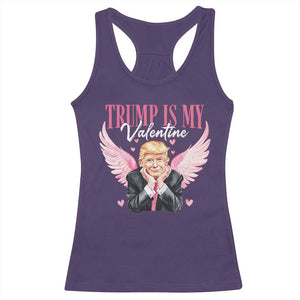 Funny Trump Is My Valentine Racerback Tank Top Pink Trump Cupid TS09 Purple Print Your Wear