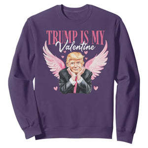 Funny Trump Is My Valentine Sweatshirt Pink Trump Cupid TS09 Purple Print Your Wear