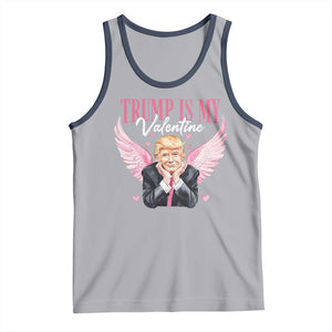 Funny Trump Is My Valentine Tank Top Pink Trump Cupid TS09 Athletic Heather Navy Print Your Wear