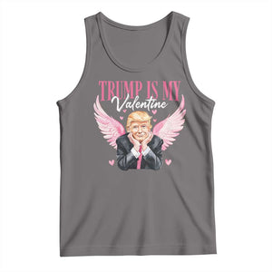 Funny Trump Is My Valentine Tank Top Pink Trump Cupid TS09 Deep Heather Print Your Wear