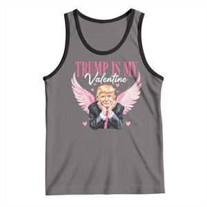 Funny Trump Is My Valentine Tank Top Pink Trump Cupid TS09 Deep Heather Black Print Your Wear