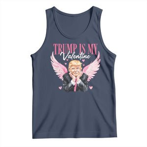 Funny Trump Is My Valentine Tank Top Pink Trump Cupid TS09 Navy Print Your Wear