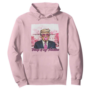 Funny Trump Is My Valentine Hoodie Pink Trump Bubble Gum TS09 Light Pink Print Your Wear