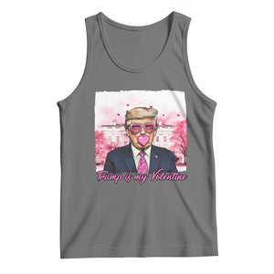 Funny Trump Is My Valentine Tank Top Pink Trump Bubble Gum TS09 Black Heather Print Your Wear