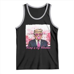 Funny Trump Is My Valentine Tank Top Pink Trump Bubble Gum TS09 Black Athletic Heather Print Your Wear