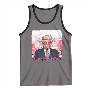 Funny Trump Is My Valentine Tank Top Pink Trump Bubble Gum TS09 Deep Heather Black Print Your Wear