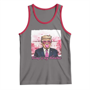 Funny Trump Is My Valentine Tank Top Pink Trump Bubble Gum TS09 Deep Heather Red Print Your Wear