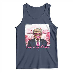 Funny Trump Is My Valentine Tank Top Pink Trump Bubble Gum TS09 Navy Print Your Wear