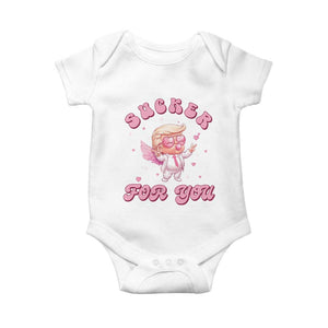 Funny Valentine's Day Cupid Trump Baby Onesie Sucker For You TS09 White Print Your Wear