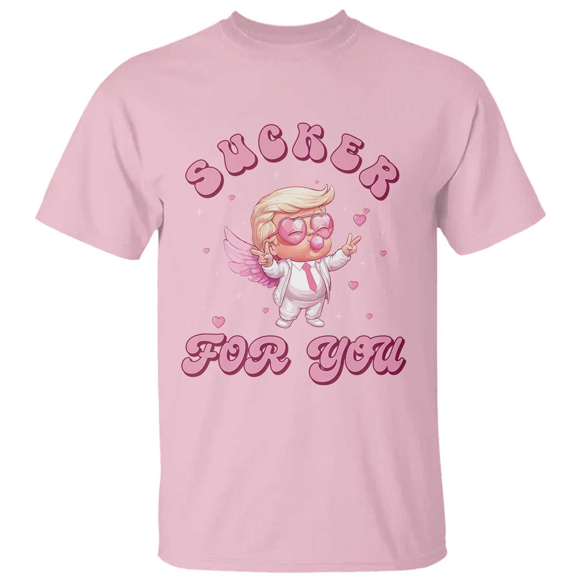 Funny Valentine's Day Cupid Trump T Shirt Sucker For You TS09 Light Pink Print Your Wear
