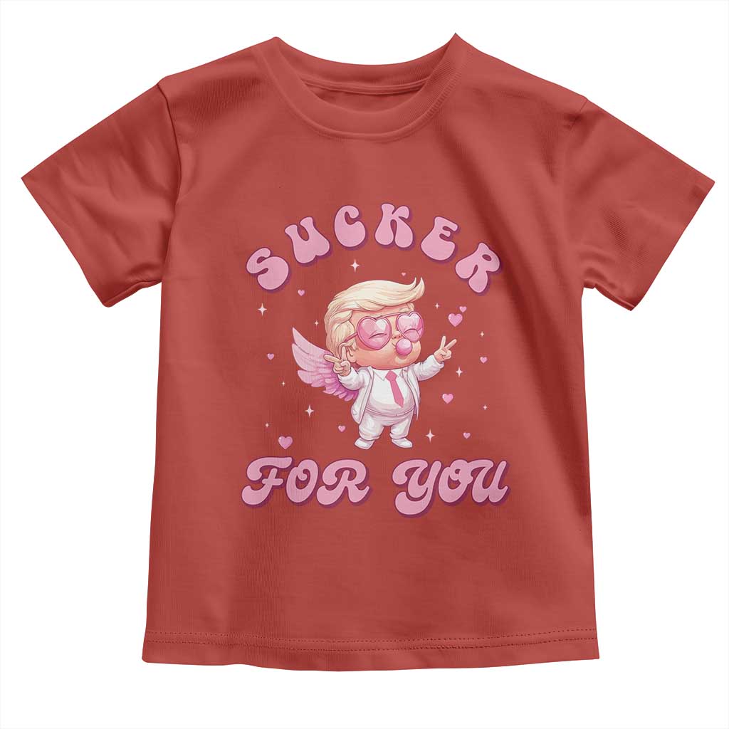 Funny Valentine's Day Cupid Trump Toddler T Shirt Sucker For You TS09 Red Print Your Wear
