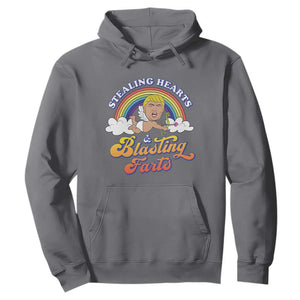 Funny Valentine's Day Cupid Trump Hoodie Stealing Hearts And Blasting Fart TS09 Charcoal Print Your Wear