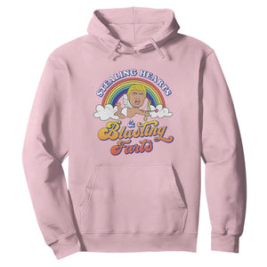 Funny Valentine's Day Cupid Trump Hoodie Stealing Hearts And Blasting Fart TS09 Light Pink Print Your Wear