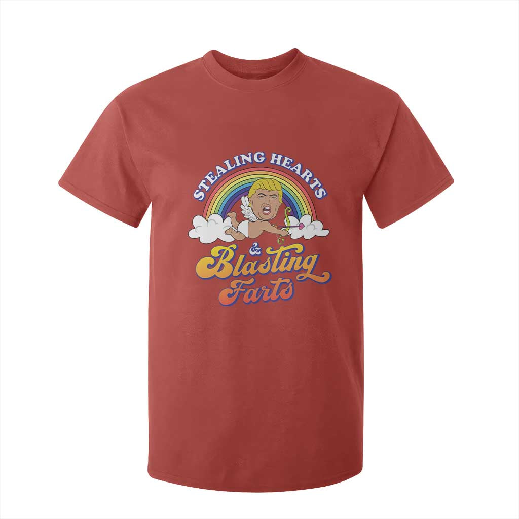 Funny Valentine's Day Cupid Trump T Shirt For Kid Stealing Hearts And Blasting Fart TS09 Red Print Your Wear