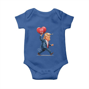 Funny Valentine's Day Trump Baby Onesie Stealing Hearts And Blasting Fart TS09 Royal Blue Print Your Wear