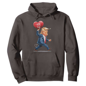 Funny Valentine's Day Trump Hoodie Stealing Hearts And Blasting Fart TS09 Dark Chocolate Print Your Wear