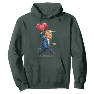 Funny Valentine's Day Trump Hoodie Stealing Hearts And Blasting Fart TS09 Dark Forest Green Print Your Wear
