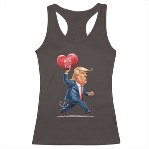 Funny Valentine's Day Trump Racerback Tank Top Stealing Hearts And Blasting Fart TS09 Dark Chocolate Print Your Wear